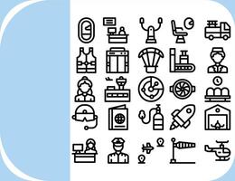 aviation design icon filled flat color icon set vector