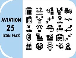 aviation design icon filled flat color icon set vector