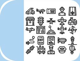 aviation design icon filled flat color icon set vector