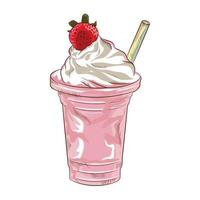 Classic Ice cream illustration in hand drawn style design vector
