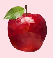 Apple in the style of triangulation. Geometric polygonal fruits, triangles. vector