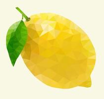 Lemon in the style of triangulation. Geometric polygonal fruits, triangles. vector