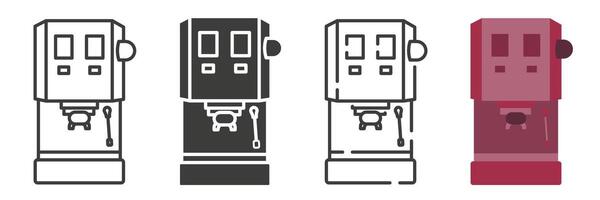 Coffee maker in different styles. Coffee machine. Making coffee. vector