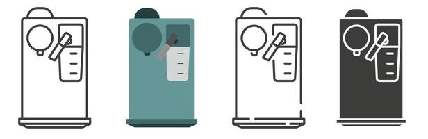 Coffee machine. Coffee maker in different styles. Making coffee. vector