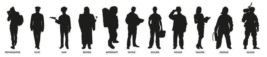 graphics of various professions. flat image. vector