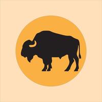 buffalo silhouette illustration vector