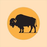 buffalo silhouette illustration vector