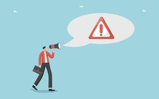 Man using loudspeaker reports problem vector