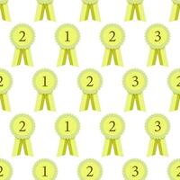 Seamless pattern of green rosette awards for hobbyhorsing vector