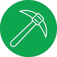Pickaxe Line Circle Icon vector