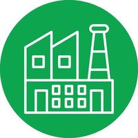 Factory Line Circle Icon vector