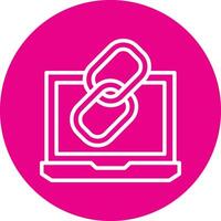Backlink Line Circle Icon vector