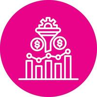 Conversion Tracking Line Circle Icon vector