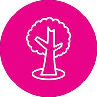 Tree Line Circle Icon vector