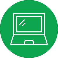 Laptop Line Circle Icon vector