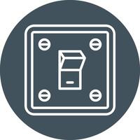 Light Switch Line Circle Icon vector