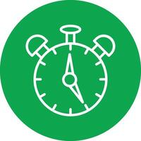 Alarm Clock Line Circle Icon vector