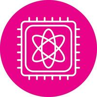 Quantum Computer Line Circle Icon vector
