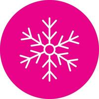 Snowflake Line Circle Icon vector