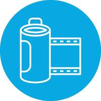 Film Roll Line Circle Icon vector