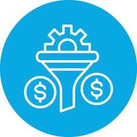 Conversion Funnel Line Circle Icon vector