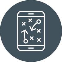 Strategy Planning Line Circle Icon vector