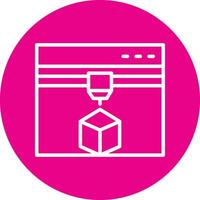 3d Printing Line Circle Icon vector