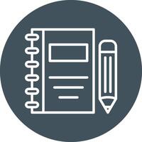 Notebook Line Circle Icon vector