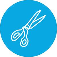 Scissors Line Circle Icon vector