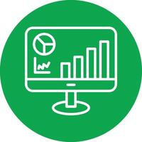 Analytic Line Circle Icon vector