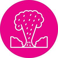 Nuclear Explosion Line Circle Icon vector