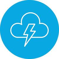 Lightning Line Circle Icon vector