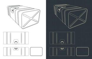 Fuel tank blueprints vector