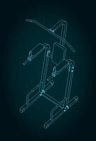 Exercise machine blueprint vector