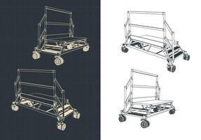 Movable platform illustrations vector