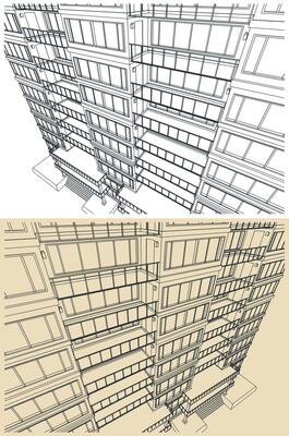 Apartment building illustrations