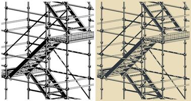 Scaffolding close up illustrations vector