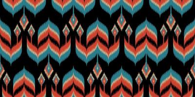 Seamless pattern ethnic abstract background round ikat patterngeometric curve design for fashion clothes, textile, wrapping, decoration background. vector