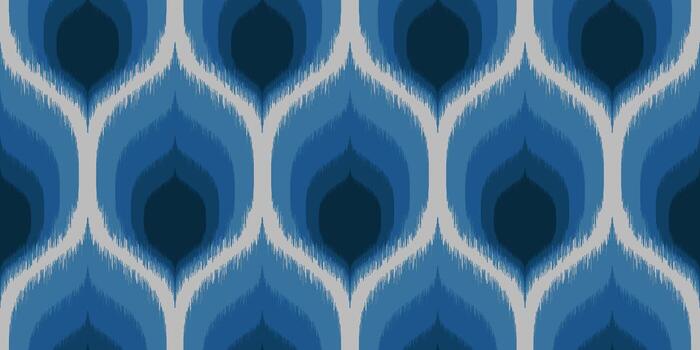 Seamless pattern ethnic abstract background round ikat patterngeometric curve design for fashion clothes, textile, wrapping, decoration background. vector