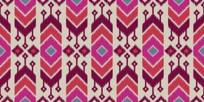 Seamless pattern ethnic abstract background round ikat patterngeometric curve design for fashion clothes, textile, wrapping, decoration background. vector