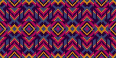 Seamless pattern ethnic abstract background round ikat patterngeometric curve design for fashion clothes, textile, wrapping, decoration background. vector
