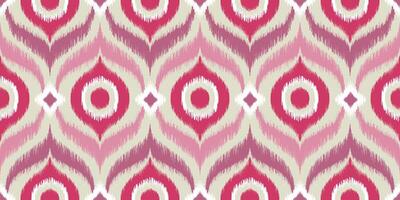 Seamless pattern ethnic abstract background round ikat patterngeometric curve design for fashion clothes, textile, wrapping, decoration background. vector