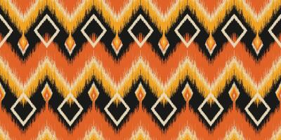 Seamless pattern ethnic abstract background round ikat patterngeometric curve design for fashion clothes, textile, wrapping, decoration background. vector
