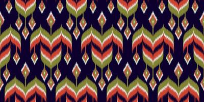 Seamless pattern ethnic abstract background round ikat patterngeometric curve design for fashion clothes, textile, wrapping, decoration background. vector
