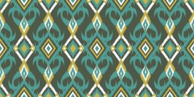 Seamless pattern ethnic abstract background round ikat patterngeometric curve design for fashion clothes, textile, wrapping, decoration background. vector