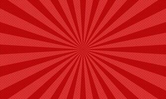 Red gradient pop art background in comic cartoon style with lines vector