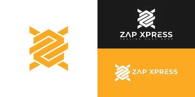 Abstract initial hexagon letters XZ or ZX logo in orange color isolated on multiple background colors. The logo is suitable for sales recruitment logo design illustration inspiration templates. vector