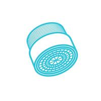 Simple replaceable water Faucet aerator icon, Perlator, isolated on white background, From blue icon set vector
