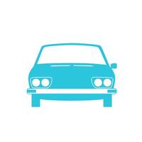 Minimalistic retro Car. Vintage car. Front view. Isolated on white background. vector
