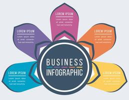 Infographic design 5 steps, objects, options or elements business information colorful infographic template vector